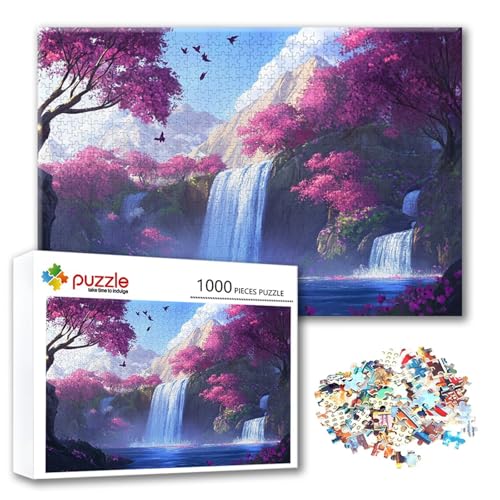 Puzzle Landschaft Puzzle 300 Teile Fallen, Herausforderung Impossible Jigsaw, Erwachsene Wooden Jigsaw Spielzeug, Puzzlespiele für Die Ganze Familie Stressabbau, Geschenk für Frauen 40 x 28 cm I-0 von FeiPride