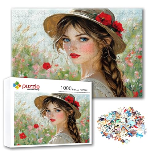 Puzzle Landschaft Puzzle 3000 Teile Frau, Herausforderung Impossible Jigsaw, Erwachsene Wooden Jigsaw Spielzeug, Puzzlespiele für Die Ganze Familie Stressabbau, Geschenk für Frauen 122 x 80 cm J-3 von FeiPride