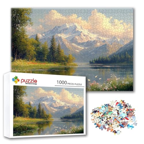Puzzle Landschaft Puzzle 4000 Teile Berg, Herausforderung Impossible Jigsaw, Erwachsene Wooden Jigsaw Spielzeug, Puzzlespiele für Die Ganze Familie Stressabbau, Geschenk für Frauen 140 x 87 cm J-4 von FeiPride