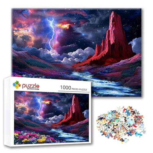 Puzzle Landschaft Puzzle 500 Teile Berg, Herausforderung Impossible Jigsaw, Erwachsene Wooden Jigsaw Spielzeug, Puzzlespiele für Die Ganze Familie Stressabbau, Geschenk für Frauen 52 x 38 cm O-1 von FeiPride
