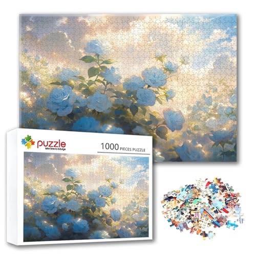 Puzzle Landschaft Puzzle 500 Teile Blume, Herausforderung Impossible Jigsaw, Erwachsene Wooden Jigsaw Spielzeug, Puzzlespiele für Die Ganze Familie Stressabbau, Geschenk für Frauen 52 x 38 cm G-9 von FeiPride