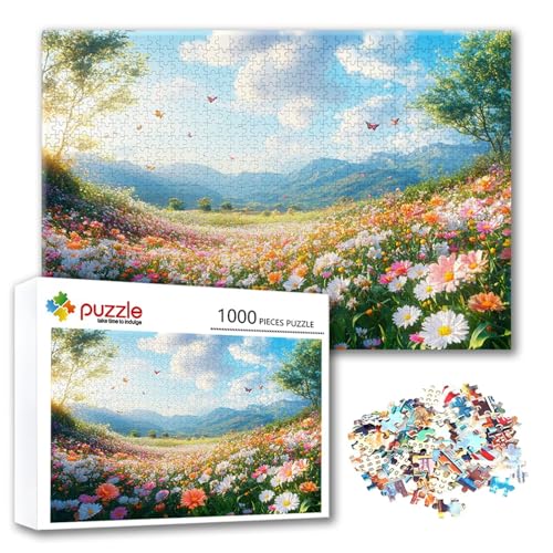 Puzzle Landschaft Puzzle 500 Teile Blume, Herausforderung Impossible Jigsaw, Erwachsene Wooden Jigsaw Spielzeug, Puzzlespiele für Die Ganze Familie Stressabbau, Geschenk für Frauen 52 x 38 cm X-0 von FeiPride
