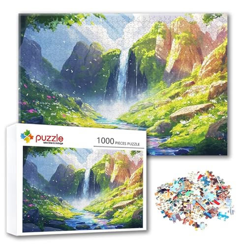 Puzzle Landschaft Puzzle 500 Teile Fallen, Herausforderung Impossible Jigsaw, Erwachsene Wooden Jigsaw Spielzeug, Puzzlespiele für Die Ganze Familie Stressabbau, Geschenk für Frauen 52 x 38 cm Q-8 von FeiPride