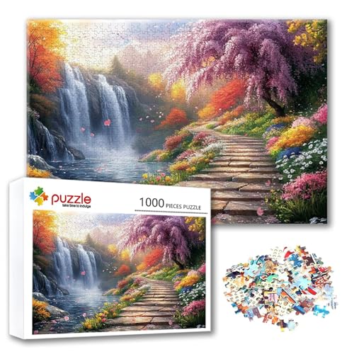 Puzzle Landschaft Puzzle 500 Teile Fallen, Herausforderung Impossible Jigsaw, Erwachsene Wooden Jigsaw Spielzeug, Puzzlespiele für Die Ganze Familie Stressabbau, Geschenk für Frauen 52 x 38 cm T-2 von FeiPride