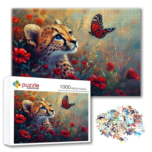 Puzzle Leopard Puzzle 2000 Teile Schmetterling, Herausforderung Impossible Jigsaw, Erwachsene Wooden Jigsaw, Puzzlespiele für Die Ganze Familie Stressabbau, Geschenk für Frauen Männer 100 x 70 cm H-5 Puzzle Leopard Puzzle 2000 Teile Schmetterling, Herausforderung Impossible Jigsaw, Erwachsene Wooden Jigsaw, Puzzlespiele für Die Ganze Familie Stressabbau, Geschenk für Frauen Männer 100 x 70 cm H-5 von FeiPride