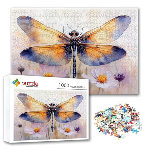 Puzzle Libelle Puzzle 2000 Teile Blume, Herausforderung Impossible Jigsaw, Erwachsene Wooden Jigsaw Spielzeug, Puzzlespiele für Die Ganze Familie Stressabbau, Geschenk für Frauen 100 x 70 cm U-1 von FeiPride