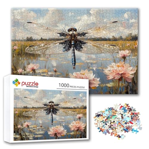 Puzzle Libelle Puzzle 3000 Teile Blume, Herausforderung Impossible Jigsaw, Erwachsene Wooden Jigsaw Spielzeug, Puzzlespiele für Die Ganze Familie Stressabbau, Geschenk für Frauen 122 x 80 cm A-9 von FeiPride