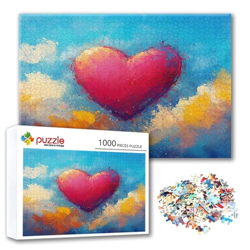 Puzzle Liebe Puzzle 1000 Teile Landschaft, Herausforderung Impossible Jigsaw, Erwachsene Wooden Jigsaw Spielzeug, Puzzlespiele für Die Ganze Familie Stressabbau, Geschenk für Frauen 75 x 50 cm R-4 von FeiPride