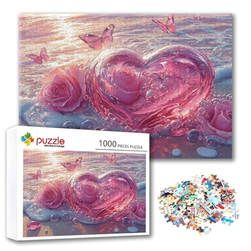 Puzzle Liebe Puzzle 1000 Teile Rose, Herausforderung Impossible Jigsaw, Erwachsene Wooden Jigsaw Spielzeug, Puzzlespiele für Die Ganze Familie Stressabbau, Geschenk für Frauen Männer 75 x 50 cm H-9 Puzzle Liebe Puzzle 1000 Teile Rose, Herausforderung Impossible Jigsaw, Erwachsene Wooden Jigsaw Spielzeug, Puzzlespiele für Die Ganze Familie Stressabbau, Geschenk für Frauen Männer 75 x 50 cm H-9 von FeiPride