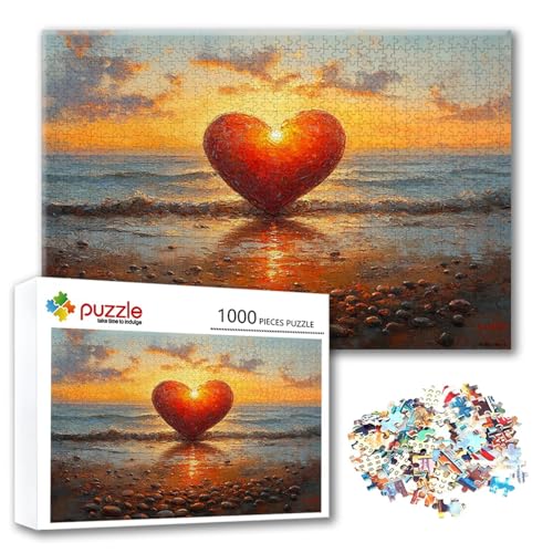Puzzle Liebe Puzzle 4000 Teile Strand, Herausforderung Impossible Jigsaw, Erwachsene Wooden Jigsaw Spielzeug, Puzzlespiele für Die Ganze Familie Stressabbau, Geschenk für Frauen Männer 140 x 87 cm Y-7 von FeiPride