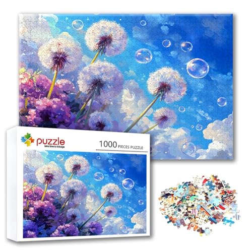 Puzzle Löwenzahn Puzzle 500 Teile Blume, Herausforderung Impossible Jigsaw, Erwachsene Wooden Jigsaw Spielzeug, Puzzlespiele für Die Ganze Familie Stressabbau, Geschenk für Frauen 52 x 38 cm K-7 von FeiPride