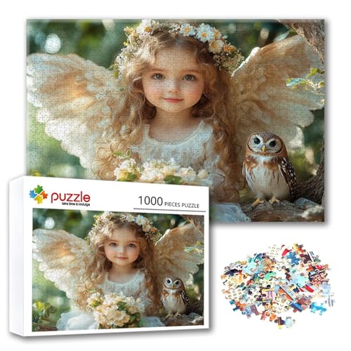 Puzzle Mädchen Puzzle 3000 Teile Engel, Herausforderung Impossible Jigsaw, Erwachsene Wooden Jigsaw Spielzeug, Puzzlespiele für Die Ganze Familie Stressabbau, Geschenk für Frauen 122 x 80 cm G-6 von FeiPride