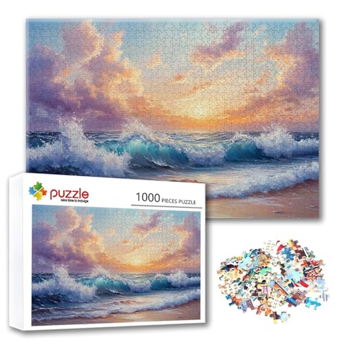 Puzzle Meer Puzzle 4000 Teile Landschaft, Herausforderung Impossible Jigsaw, Erwachsene Wooden Jigsaw Spielzeug, Puzzlespiele für Die Ganze Familie Stressabbau, Geschenk für Frauen 140 x 87 cm F-8 von FeiPride