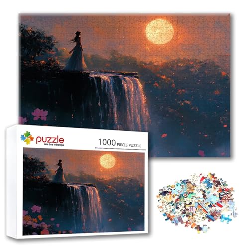 Puzzle Mond Puzzle 1500 Teile Fallen, Herausforderung Impossible Jigsaw, Erwachsene Wooden Jigsaw Spielzeug, Puzzlespiele für Die Ganze Familie Stressabbau, Geschenk für Frauen Männer 87 x 57 cm D-3 von FeiPride