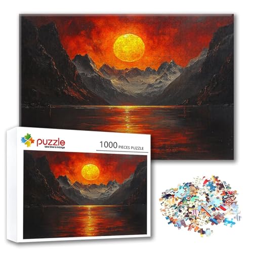 Puzzle Mond Puzzle 2000 Teile Berg, Herausforderung Impossible Jigsaw, Erwachsene Wooden Jigsaw Spielzeug, Puzzlespiele für Die Ganze Familie Stressabbau, Geschenk für Frauen Männer 100 x 70 cm S-2 von FeiPride