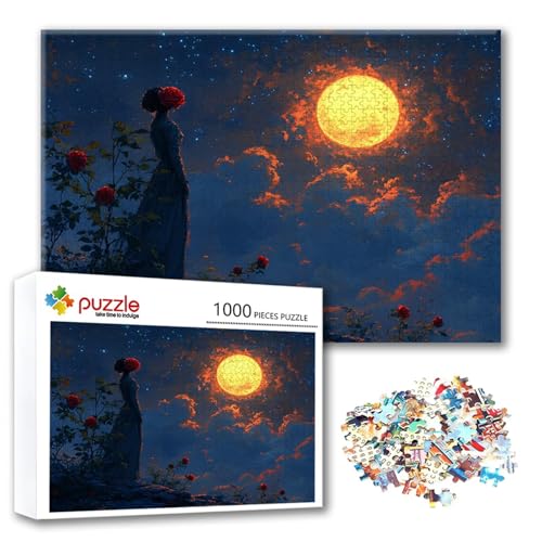 Puzzle Mond Puzzle 2000 Teile Landschaft, Herausforderung Impossible Jigsaw, Erwachsene Wooden Jigsaw Spielzeug, Puzzlespiele für Die Ganze Familie Stressabbau, Geschenk für Frauen 100 x 70 cm O-2 von FeiPride