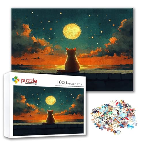 Puzzle Mond Puzzle 3000 Teile Katze, Herausforderung Impossible Jigsaw, Erwachsene Wooden Jigsaw Spielzeug, Puzzlespiele für Die Ganze Familie Stressabbau, Geschenk für Frauen Männer 122 x 80 cm Q-1 Puzzle Mond Puzzle 3000 Teile Katze, Herausforderung Impossible Jigsaw, Erwachsene Wooden Jigsaw Spielzeug, Puzzlespiele für Die Ganze Familie Stressabbau, Geschenk für Frauen Männer 122 x 80 cm Q-1 von FeiPride