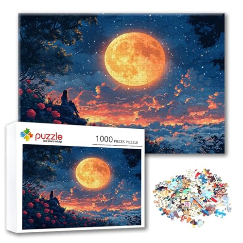 Puzzle Mond Puzzle 3000 Teile Landschaft, Herausforderung Impossible Jigsaw, Erwachsene Wooden Jigsaw Spielzeug, Puzzlespiele für Die Ganze Familie Stressabbau, Geschenk für Frauen 122 x 80 cm R-6 von FeiPride