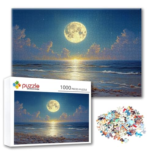 Puzzle Mond Puzzle 4000 Teile Strand, Herausforderung Impossible Jigsaw, Erwachsene Wooden Jigsaw Spielzeug, Puzzlespiele für Die Ganze Familie Stressabbau, Geschenk für Frauen Männer 140 x 87 cm J-4 von FeiPride