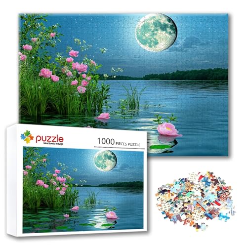 Puzzle Mond Puzzle 500 Teile Blume, Herausforderung Impossible Jigsaw, Erwachsene Wooden Jigsaw Spielzeug, Puzzlespiele für Die Ganze Familie Stressabbau, Geschenk für Frauen Männer 52 x 38 cm C-9 Puzzle Mond Puzzle 500 Teile Blume, Herausforderung Impossible Jigsaw, Erwachsene Wooden Jigsaw Spielzeug, Puzzlespiele für Die Ganze Familie Stressabbau, Geschenk für Frauen Männer 52 x 38 cm C-9 von FeiPride