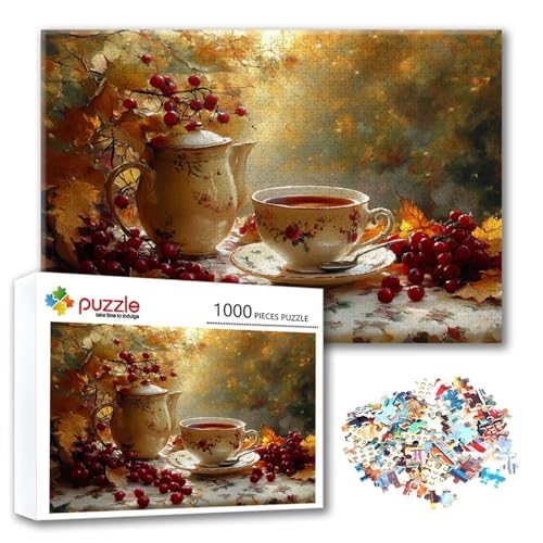 Puzzle Obst Puzzle 3000 Teile Kaffee, Herausforderung Impossible Jigsaw, Erwachsene Wooden Jigsaw Spielzeug, Puzzlespiele für Die Ganze Familie Stressabbau, Geschenk für Frauen Männer 122 x 80 cm S-5 von FeiPride