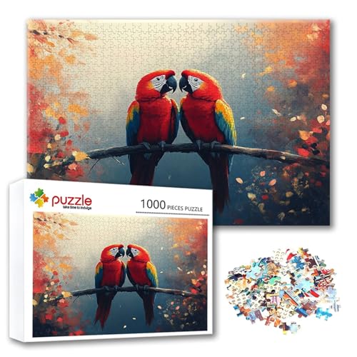 Puzzle Papagei Puzzle 2000 Teile Tier, Herausforderung Impossible Jigsaw, Erwachsene Wooden Jigsaw Spielzeug, Puzzlespiele für Die Ganze Familie Stressabbau, Geschenk für Frauen Männer 100 x 70 cm Z-9 von FeiPride