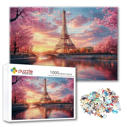 Puzzle Paris Puzzle 1500 Teile Turm, Herausforderung Impossible Jigsaw, Erwachsene Wooden Jigsaw Spielzeug, Puzzlespiele für Die Ganze Familie Stressabbau, Geschenk für Frauen Männer 87 x 57 cm X-7 von FeiPride