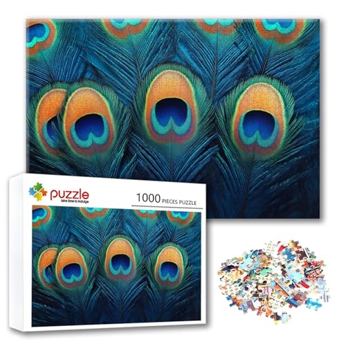 Puzzle Pfau Puzzle 3000 Teile Abstrakt, Herausforderung Impossible Jigsaw, Erwachsene Wooden Jigsaw Spielzeug, Puzzlespiele für Die Ganze Familie Stressabbau, Geschenk für Frauen 122 x 80 cm V-7 von FeiPride