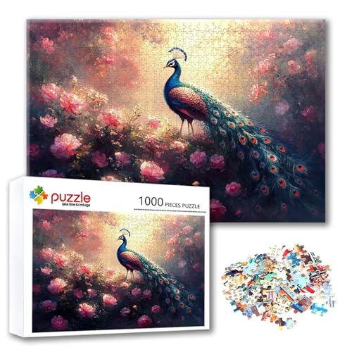 Puzzle Pfau Puzzle 3000 Teile Blume, Herausforderung Impossible Jigsaw, Erwachsene Wooden Jigsaw Spielzeug, Puzzlespiele für Die Ganze Familie Stressabbau, Geschenk für Frauen Männer 122 x 80 cm T-5 Puzzle Pfau Puzzle 3000 Teile Blume, Herausforderung Impossible Jigsaw, Erwachsene Wooden Jigsaw Spielzeug, Puzzlespiele für Die Ganze Familie Stressabbau, Geschenk für Frauen Männer 122 x 80 cm T-5 von FeiPride
