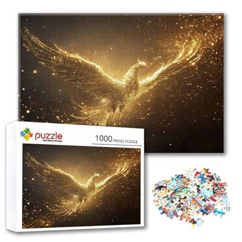 Puzzle Phönix Puzzle 300 Teile Tier, Herausforderung Impossible Jigsaw, Erwachsene Wooden Jigsaw Spielzeug, Puzzlespiele für Die Ganze Familie Stressabbau, Geschenk für Frauen Männer 40 x 28 cm D-7 von FeiPride