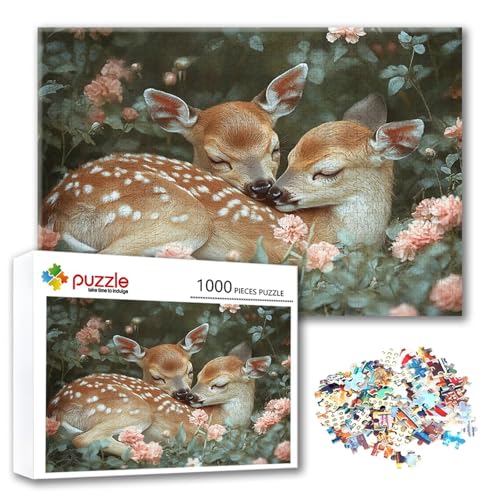 Puzzle REH Puzzle 1000 Teile Tier, Herausforderung Impossible Jigsaw, Erwachsene Wooden Jigsaw Spielzeug, Puzzlespiele für Die Ganze Familie Stressabbau, Geschenk für Frauen Männer 75 x 50 cm N-5 Puzzle REH Puzzle 1000 Teile Tier, Herausforderung Impossible Jigsaw, Erwachsene Wooden Jigsaw Spielzeug, Puzzlespiele für Die Ganze Familie Stressabbau, Geschenk für Frauen Männer 75 x 50 cm N-5 von FeiPride