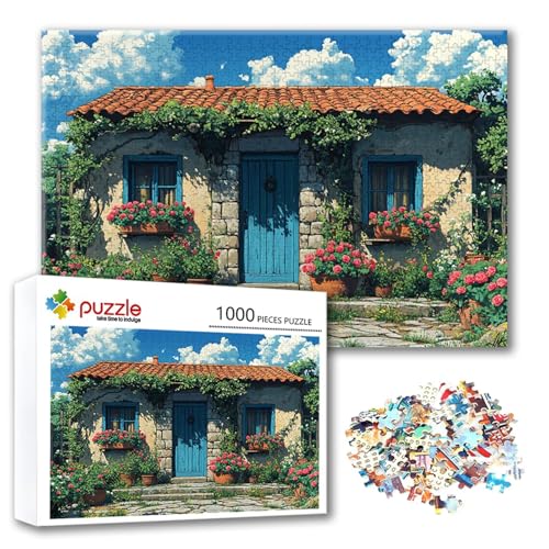 Puzzle Retro Puzzle 500 Teile Landschaft, Herausforderung Impossible Jigsaw, Erwachsene Wooden Jigsaw Spielzeug, Puzzlespiele für Die Ganze Familie Stressabbau, Geschenk für Frauen 52 x 38 cm D-1 von FeiPride