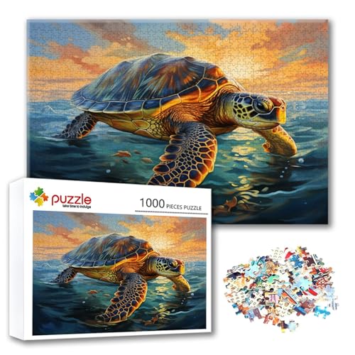Puzzle Schildkröte Puzzle 2000 Teile Tier, Herausforderung Impossible Jigsaw, Erwachsene Wooden Jigsaw, Puzzlespiele für Die Ganze Familie Stressabbau, Geschenk für Frauen Männer 100 x 70 cm I-8 von FeiPride