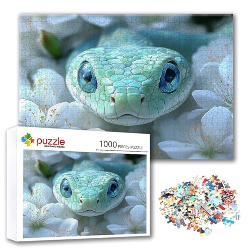 Puzzle Schlange Puzzle 4000 Teile Blume, Herausforderung Impossible Jigsaw, Erwachsene Wooden Jigsaw Spielzeug, Puzzlespiele für Die Ganze Familie Stressabbau, Geschenk für Frauen 140 x 87 cm Y-9 von FeiPride