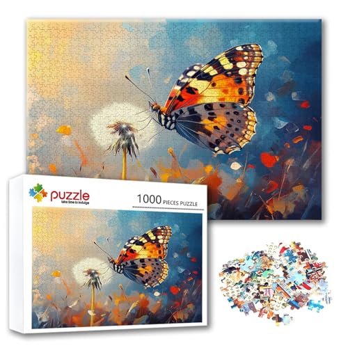 Puzzle Schmetterling Puzzle 1500 Teile Tier, Herausforderung Impossible Jigsaw, Erwachsene Wooden Jigsaw, Puzzlespiele für Die Ganze Familie Stressabbau, Geschenk für Frauen Männer 87 x 57 cm N-2 von FeiPride