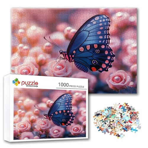 Puzzle Schmetterling Puzzle 2000 Teile Blume, Herausforderung Impossible Jigsaw, Erwachsene Wooden Jigsaw, Puzzlespiele für Die Ganze Familie Stressabbau, Geschenk für Frauen Männer 100 x 70 cm B-7 von FeiPride
