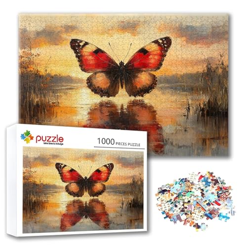 Puzzle Schmetterling Puzzle 2000 Teile Tier, Herausforderung Impossible Jigsaw, Erwachsene Wooden Jigsaw, Puzzlespiele für Die Ganze Familie Stressabbau, Geschenk für Frauen Männer 100 x 70 cm Z-9 von FeiPride