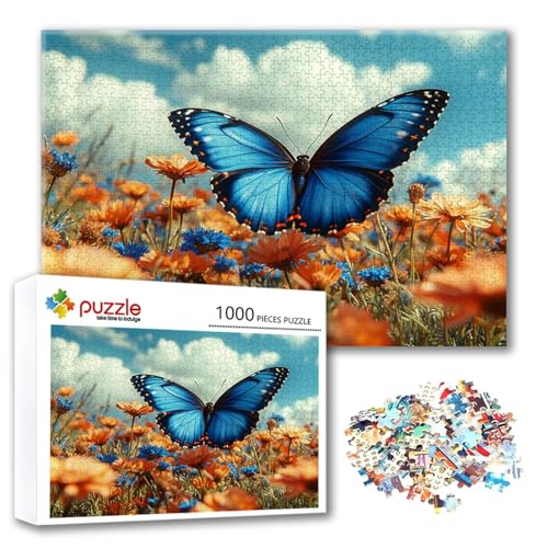 Puzzle Schmetterling Puzzle 3000 Teile Blume, Herausforderung Impossible Jigsaw, Erwachsene Wooden Jigsaw, Puzzlespiele für Die Ganze Familie Stressabbau, Geschenk für Frauen Männer 122 x 80 cm Q-3 von FeiPride