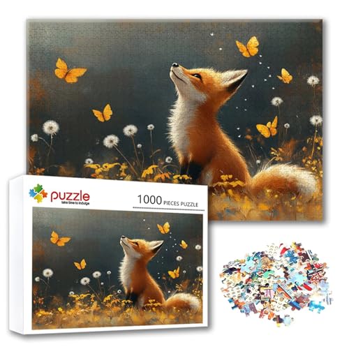 Puzzle Schmetterling Puzzle 3000 Teile Füchse, Herausforderung Impossible Jigsaw, Erwachsene Wooden Jigsaw, Puzzlespiele für Die Ganze Familie Stressabbau, Geschenk für Frauen Männer 122 x 80 cm B-6 von FeiPride