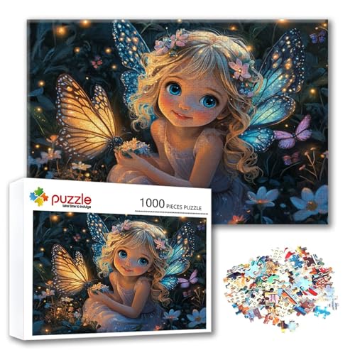 Puzzle Schmetterling Puzzle 4000 Teile Fee, Herausforderung Impossible Jigsaw, Erwachsene Wooden Jigsaw, Puzzlespiele für Die Ganze Familie Stressabbau, Geschenk für Frauen Männer 140 x 87 cm X-9 von FeiPride
