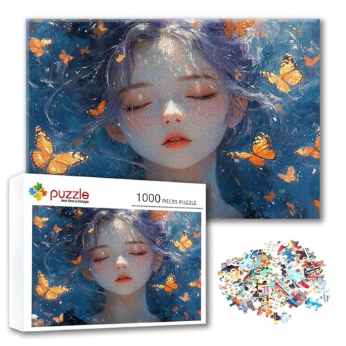 Puzzle Schönheit Puzzle 2000 Teile Schmetterling, Herausforderung Impossible Jigsaw, Erwachsene Wooden Jigsaw, Puzzlespiele für Die Ganze Familie Stressabbau, Geschenk für Frauen 100 x 70 cm C-9 von FeiPride