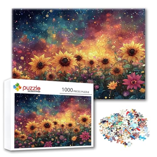 Puzzle Sonnenblume Puzzle 2000 Teile Blume, Herausforderung Impossible Jigsaw, Erwachsene Wooden Jigsaw, Puzzlespiele für Die Ganze Familie Stressabbau, Geschenk für Frauen Männer 100 x 70 cm K-7 von FeiPride