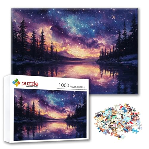 Puzzle Sternenhimmel Puzzle 2000 Teile Landschaft, Herausforderung Impossible Jigsaw, Erwachsene Wooden Jigsaw, Puzzlespiele für Die Ganze Familie Stressabbau, Geschenk für Frauen 100 x 70 cm G-9 von FeiPride
