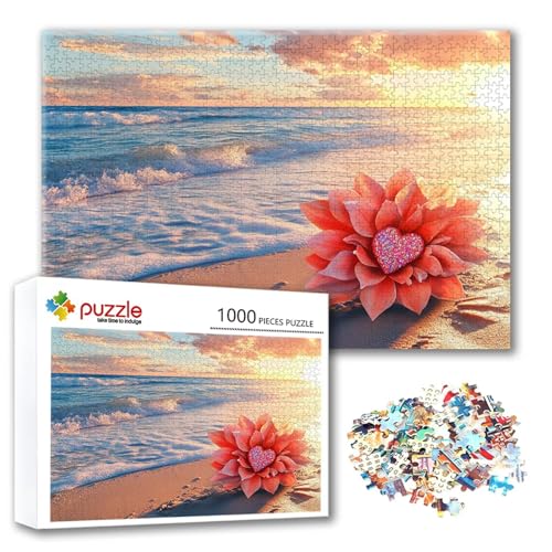 Puzzle Strand Puzzle 300 Teile Blume, Herausforderung Impossible Jigsaw, Erwachsene Wooden Jigsaw Spielzeug, Puzzlespiele für Die Ganze Familie Stressabbau, Geschenk für Frauen Männer 40 x 28 cm R-6 von FeiPride