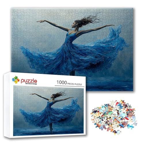Puzzle Tänzer Puzzle 2000 Teile Blau, Herausforderung Impossible Jigsaw, Erwachsene Wooden Jigsaw Spielzeug, Puzzlespiele für Die Ganze Familie Stressabbau, Geschenk für Frauen Männer 100 x 70 cm L-3 von FeiPride