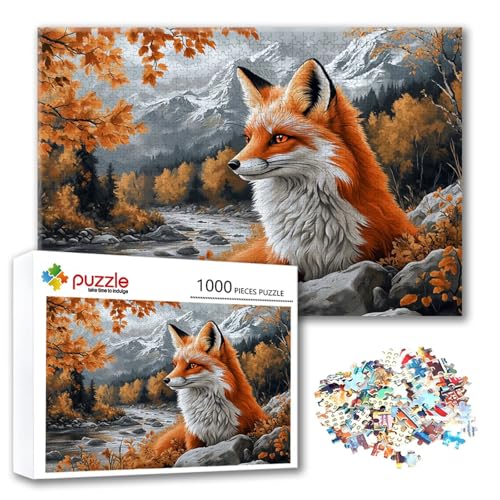 Puzzle Tier Puzzle 2000 Teile Füchse, Herausforderung Impossible Jigsaw, Erwachsene Wooden Jigsaw Spielzeug, Puzzlespiele für Die Ganze Familie Stressabbau, Geschenk für Frauen Männer 100 x 70 cm V-9 von FeiPride