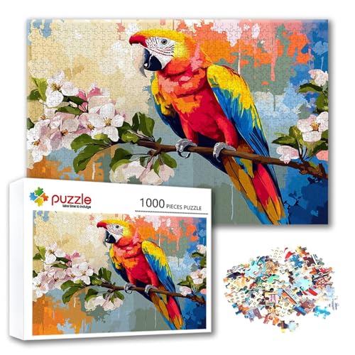 Puzzle Tier Puzzle 2000 Teile Papagei, Herausforderung Impossible Jigsaw, Erwachsene Wooden Jigsaw Spielzeug, Puzzlespiele für Die Ganze Familie Stressabbau, Geschenk für Frauen Männer 100 x 70 cm D-1 von FeiPride