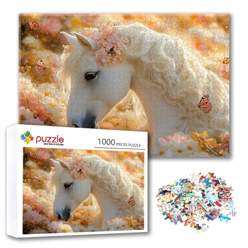 Puzzle Tier Puzzle 300 Teile Pferd, Herausforderung Impossible Jigsaw, Erwachsene Wooden Jigsaw Spielzeug, Puzzlespiele für Die Ganze Familie Stressabbau, Geschenk für Frauen Männer 40 x 28 cm A-9 von FeiPride