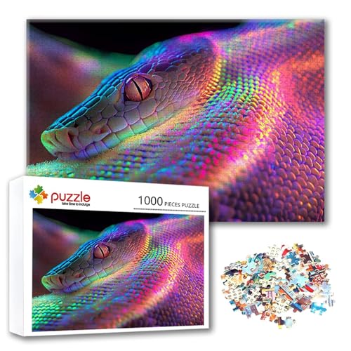 Puzzle Tier Puzzle 3000 Teile Schlange, Herausforderung Impossible Jigsaw, Erwachsene Wooden Jigsaw Spielzeug, Puzzlespiele für Die Ganze Familie Stressabbau, Geschenk für Frauen 122 x 80 cm L-2 von FeiPride