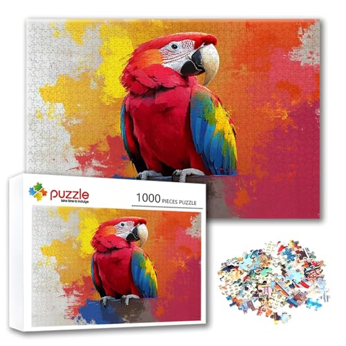 Puzzle Tier Puzzle 4000 Teile Papagei, Herausforderung Impossible Jigsaw, Erwachsene Wooden Jigsaw Spielzeug, Puzzlespiele für Die Ganze Familie Stressabbau, Geschenk für Frauen Männer 140 x 87 cm J-3 von FeiPride